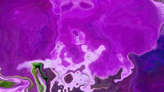 Modern abstract fluid flow texture in vibrant purple and lilac tones. Intertwined colorful paint waves in marbling art style. High resolution, creative and artistic background for design works.