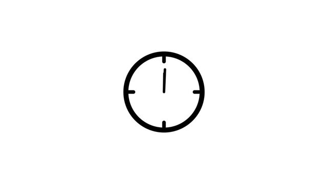Time lapse of clock animaton. Fast speed timer with moving arrows on white background. Digital illustration. Timer