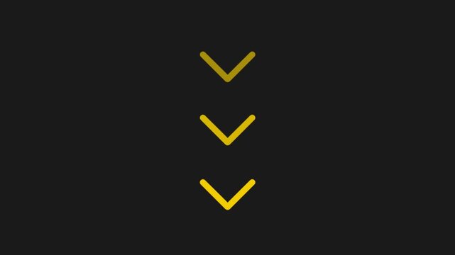 Yellow Animated Down Arrows on Black Background
