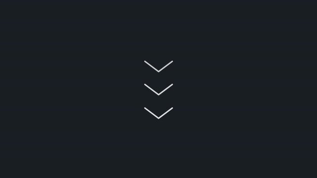 Animated White Chevrons Pointing Down on Dark Blue