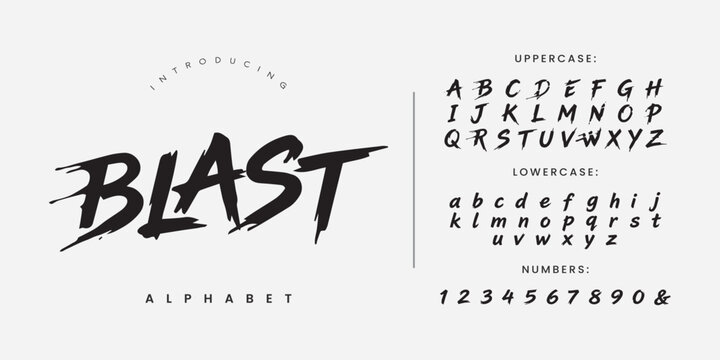 Blast speed racing brush font with fast motion textured stroke style for automotive and sport branding