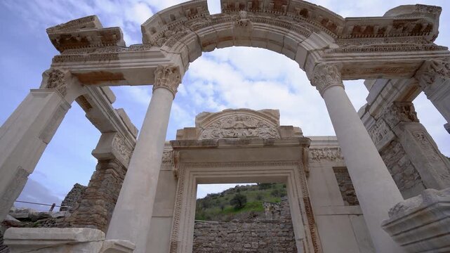 Temple of Hadrian in the ancient city of Ephesus in Turkey