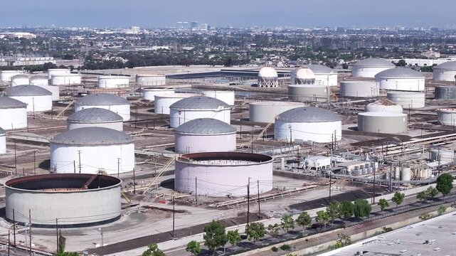 Torrance Refinery Crude Storage Aerial in Southern California