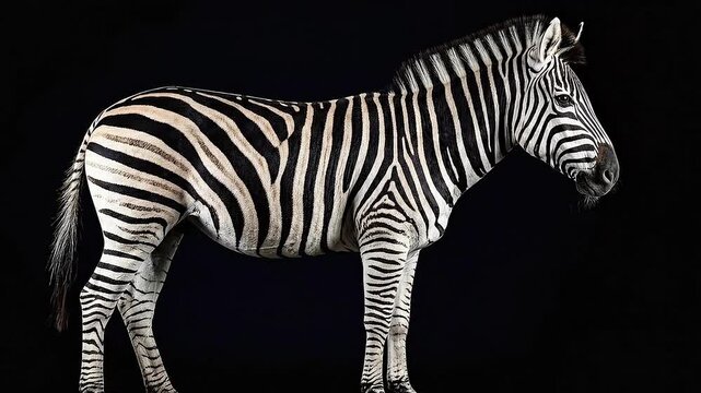 Artistic Zebra Profile on Black Background