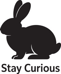 Fototapeta premium Rabbit silhouette vector different style on white background