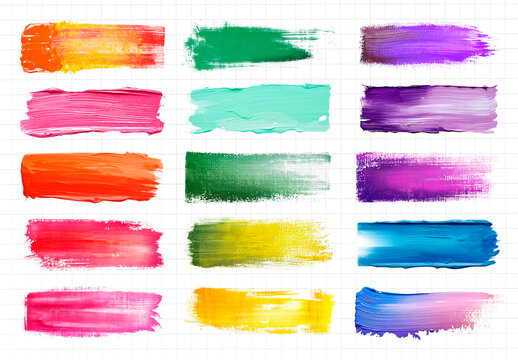 Vibrant Colorful Paint Strokes Element Set