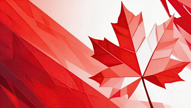 Red maple leaf geometric design