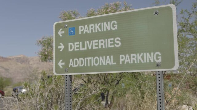 Parking and Deliveries sign in nature 4k