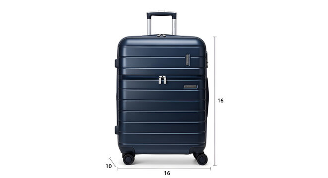 Luggage travel bag with measurements.