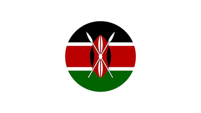 Icon Flag Kenya Circle Bounce 4K Transparent	