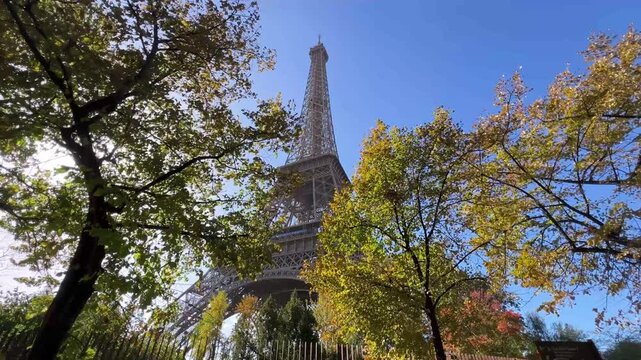 The iconic Eiffel Tower in Paris, France. Beautiful architecture and cityscape, tourist attractions in Europe.