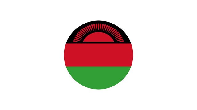 Icon Flag Malawi Circle Bounce 4K Transparent	