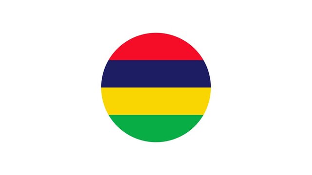 Icon Flag Mauritius Circle Bounce 4K Transparent	