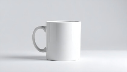 Obraz premium White ceramic coffee mug on table.