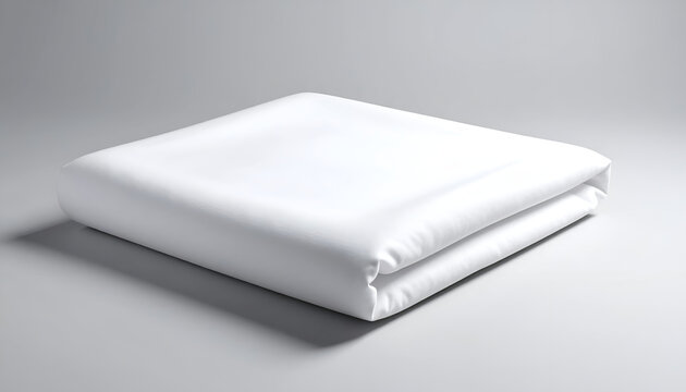 Stack of white folded bed sheets.