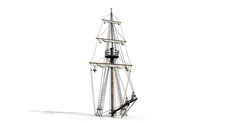 Naklejka premium Vintage sailing ship mast illustration.