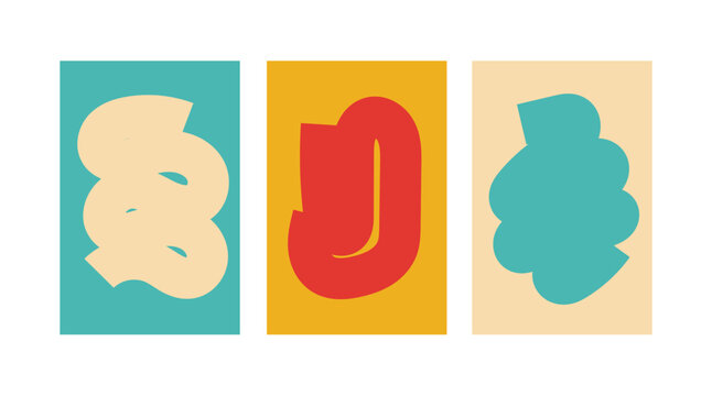 Design wall art set brush retro vintage abstract unique