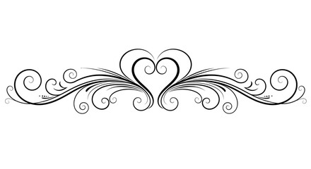 Fototapeta premium Heart shaped ornamental design element.