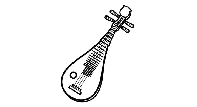 Traditional Indian Tanpura String Instrument Illustration