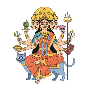 The Festival Jamai Sasthi Celebrates with Goddess Durga Illustration