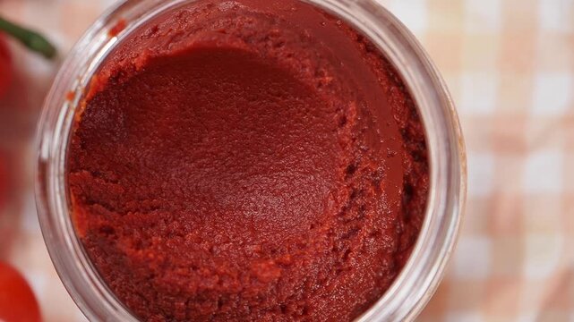 Make homemade tomato paste in a glass jar