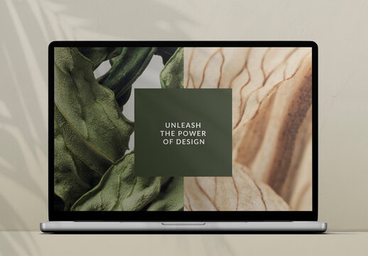 Nature Inspired Laptop Screen Mockup Design PSD