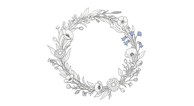 Floral Wreath Decoration with Leaves.
