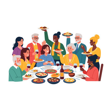 People celebrate Castile-La Mancha Day with a festive dinner party gathering