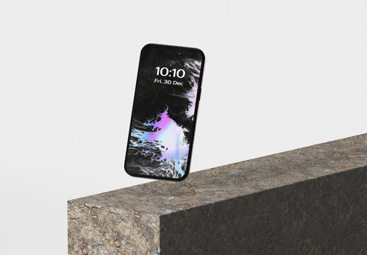 Modern Smartphone Mockup With Abstract Wallpaper PSD