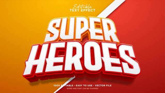 Editable super heroes 3d text effect, bold text style effect