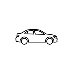 Obraz premium Side view sedan car outline icon with automobile transport transportation