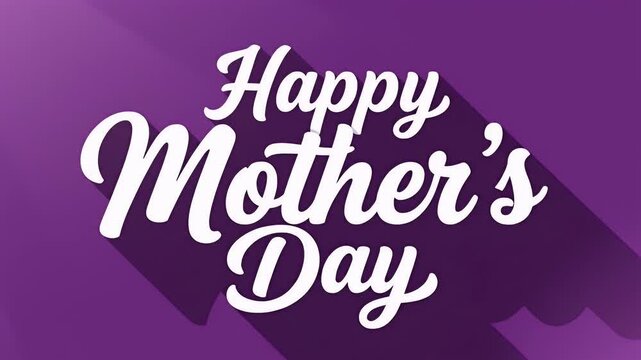 Elegant typographic design celebrating happy mothers day with a stylish script font and long shadow effect