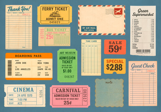 Vintage Tickets For Element Design Set