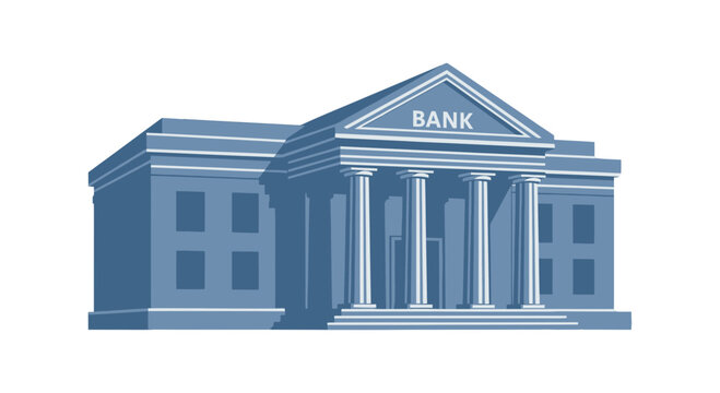Bank Building with Classical Architecture Style.