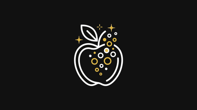 Magical Apple Logo Against Black Background