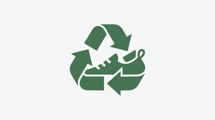 Obraz premium Recycle Symbol with Shoe Sustainability Concept