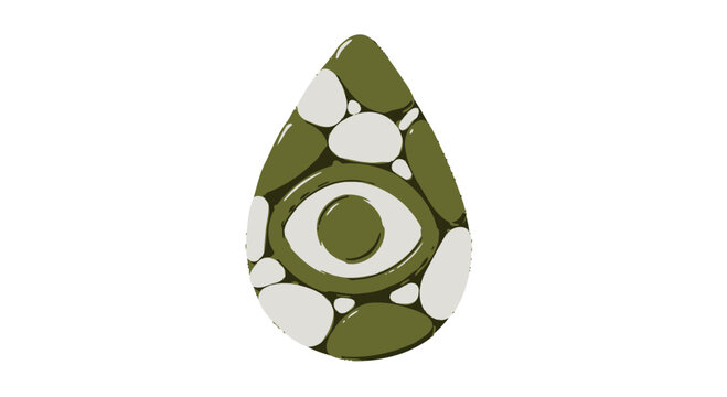 Green Teardrop Shaped Evil Eye Pendant.