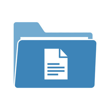 Blue Folder with Document Icon.
