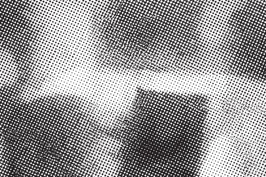 Black and White Halftone Grunge Texture Background 