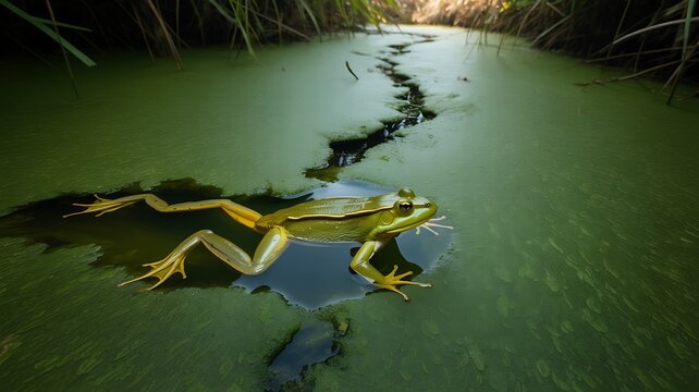 Xenopus laevis African Clawed Frog in Natural Wetland Habitat