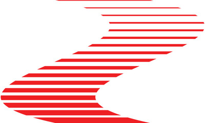 Fototapeta premium abstract red big to small flag line pattern art perfect for banner poster background.