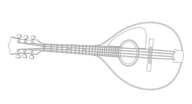 Mandolin Instrument Outline Illustration