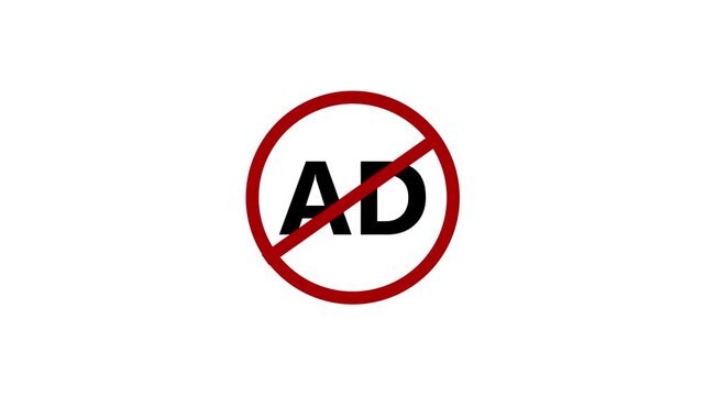 No ads for promotion icon. Ad blocker concept vector illustration