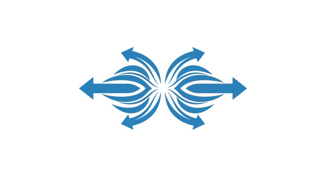 Blue Arrows Forming Circular Motion Symbol.