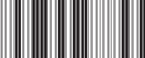 Obraz premium Barcode strip pattern of vertical black and white lines of varying widths vector background. eps 10