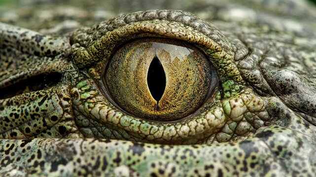 Macro shot of a reptile eye with detailed texture and vibrant colors