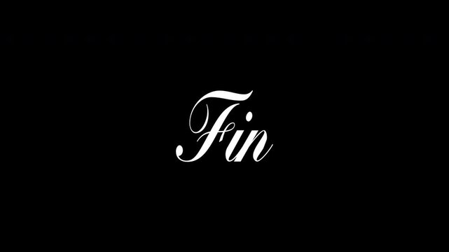 Fin translation finish text, handwriting animation, alpha channel