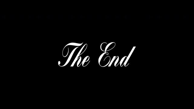 The end text animation, handwriting effect, alpha channel