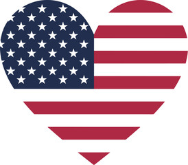Fototapeta premium American Flag Heart Shape - Patriotic USA 2