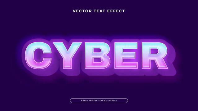 Cyberpunk style text effect with purple glow and soft gradient for futuristic gaming atmosphere